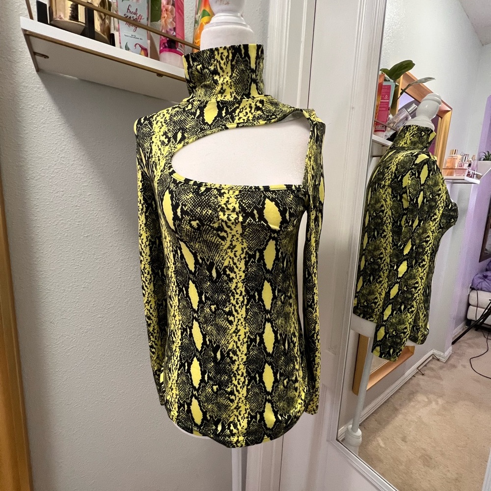 Neon snake print top